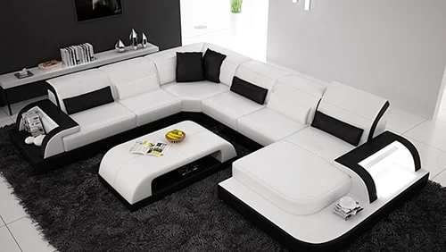 Biela moderná kožená sedačka