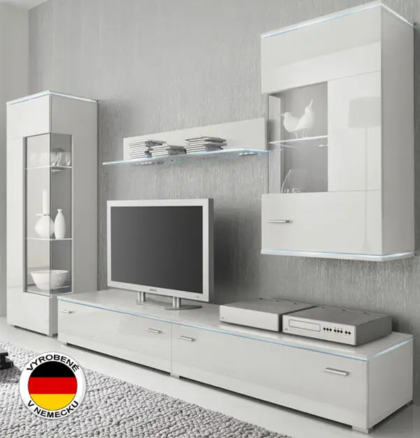 Biela obývacia stena