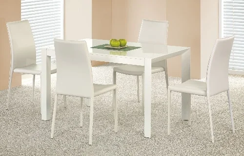 Biely moderný jedálenský stôl