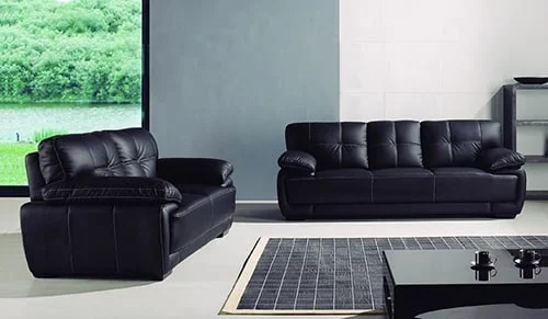 Cierna kozena sedacia suprava