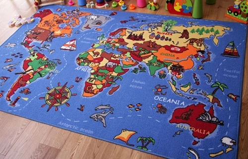 Detský koberec - mapa sveta