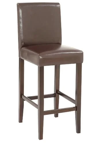 Kožená barová stolička - hnedá