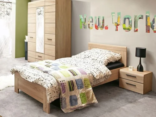 Drevená jednolôžková posteľ