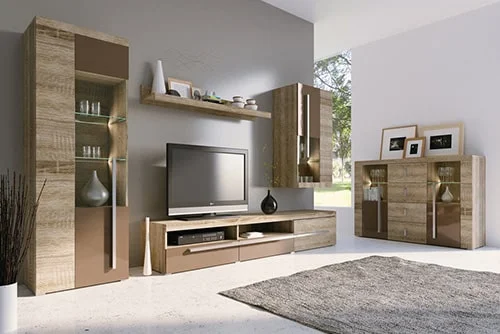 Drevená obývacia stena