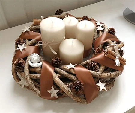 Drevený adventný veniec