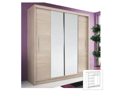 Hnedá posuvná skriňa