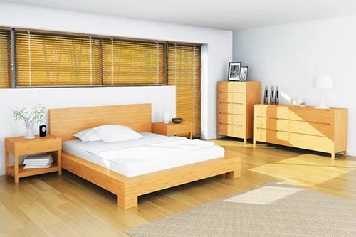 Jednoduchá drevená posteľ