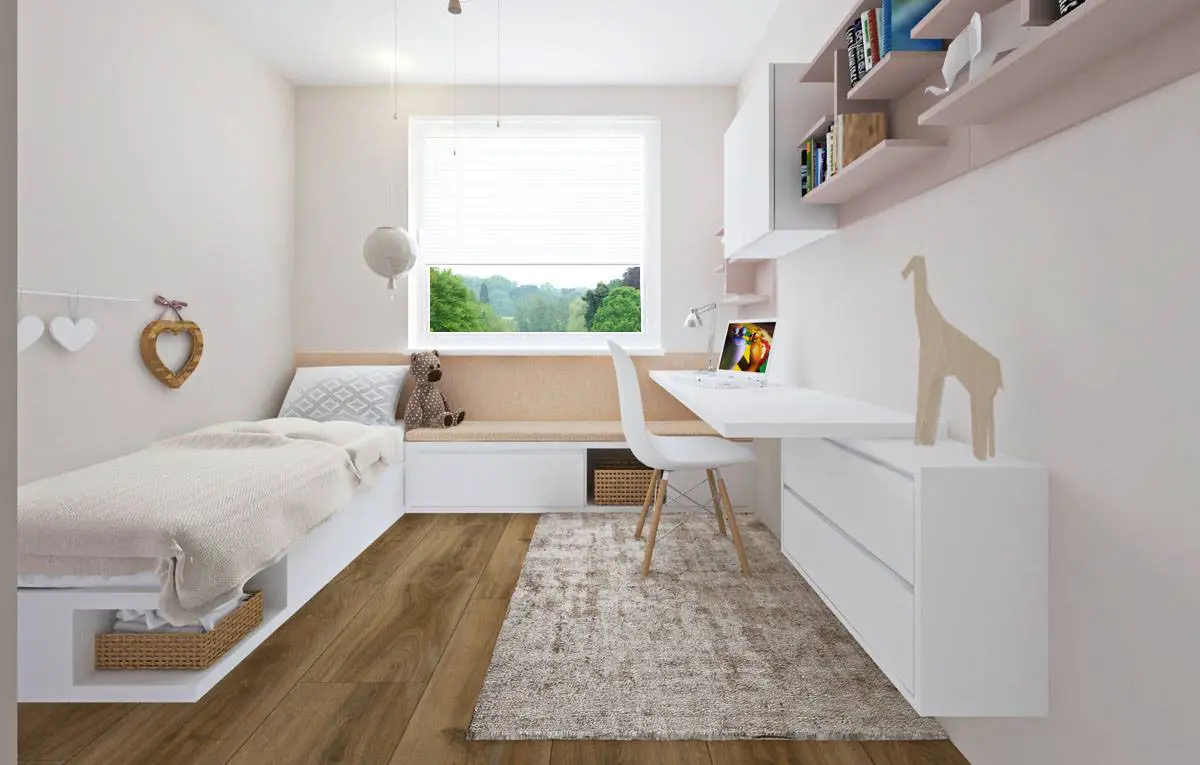 Moderná biela detská izba