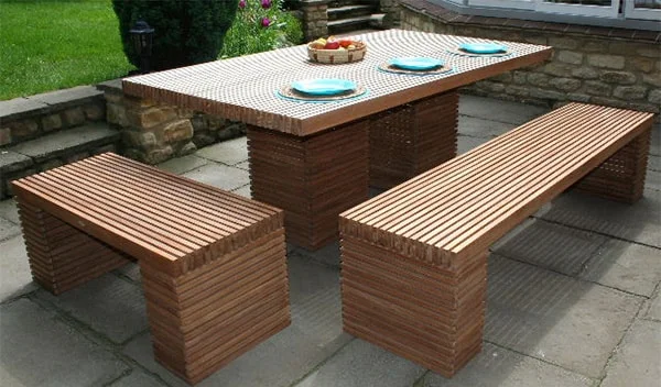 Moderný teakový záhradný nábytok