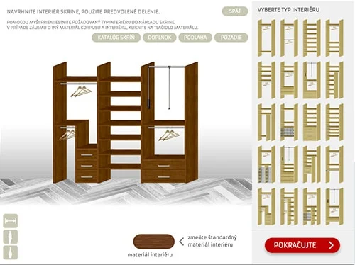 Vstavaná skriňa - online návrh