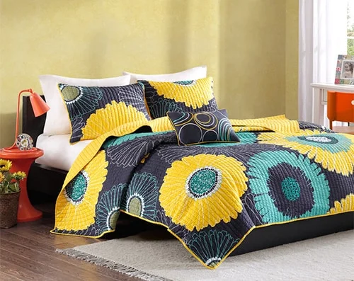 Prikryvka na postel - velke kvety