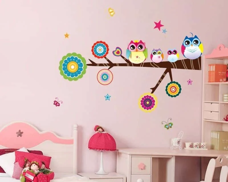 Samolepka sovy - detská izba