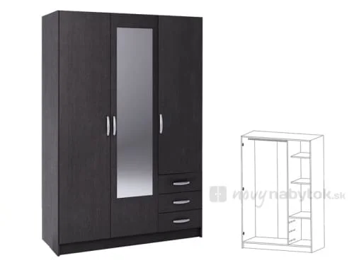 Šatniková skriňa - čierna