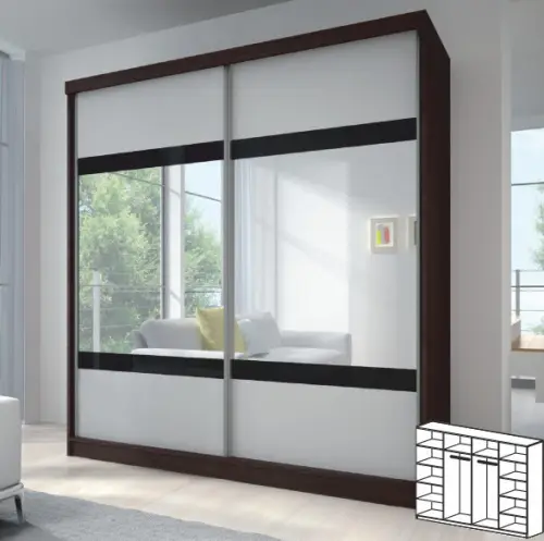 Šatníková skriňa so zrkadlom