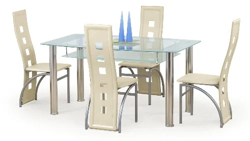 Skleneny jedalensky stol Halmar