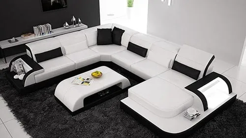 Biela moderná kožená sedačka