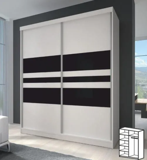 Čiernobiela šatníková skriňa