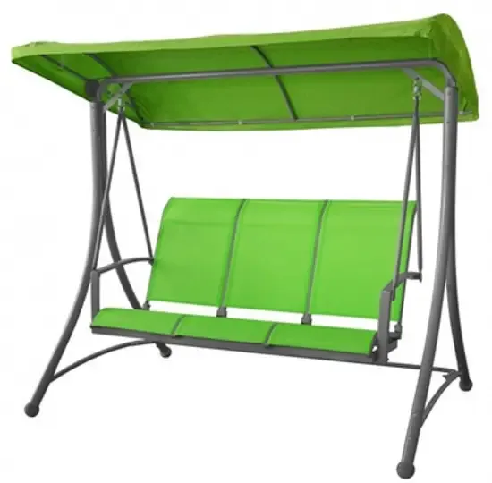 Zelená záhradná hojdačka