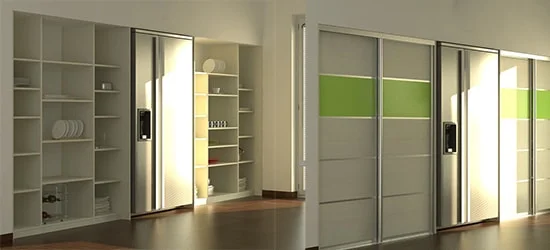 Moderná vstavaná skriňa v kuchyni